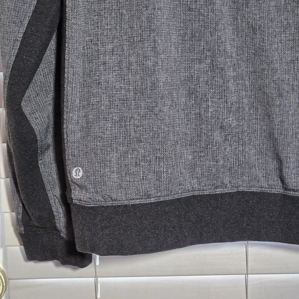 Lululemon Reversible Half Zip Hoodie Mens Small Grey Charcoal Active‎ Pullover